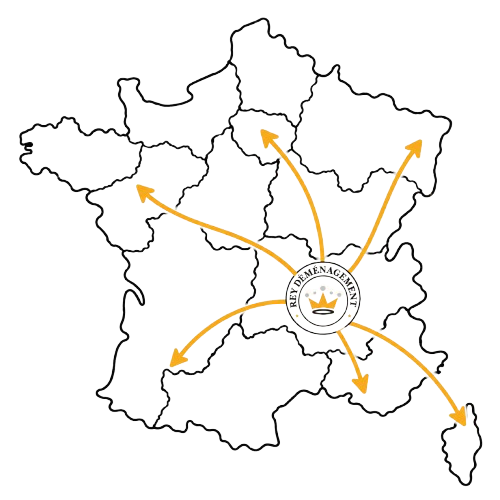 Carte de France : depuis la Drôme, Rey Déménagements déménage vers Paris, l’Alsace, la Bretagne, le Sud-Ouest et la Corse